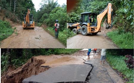 3 Alat Berat Dikerahkan Bersihkan Material Longsor di Rimbo Kejahatan Kajai, Sumbar