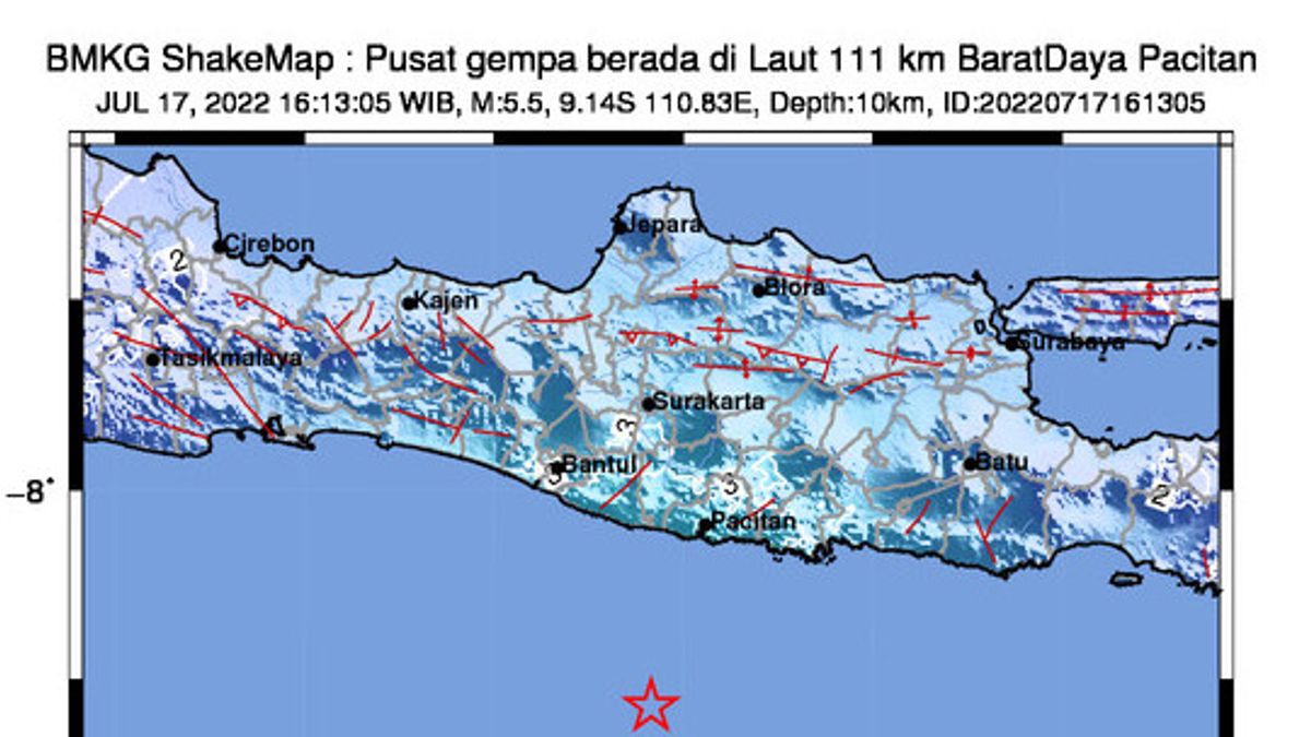 Breaking News! Pacitan Rocked By An Earthquake Of 5.5 Magnitude, BMKG: No Tsunami Potential