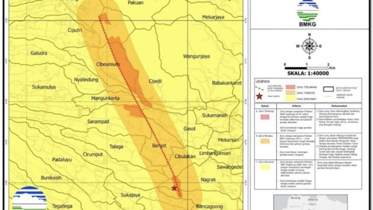 BMKG ISSUEs Earthquake Threat Maps In Cianjur, Divided 3 Hazard Zones
