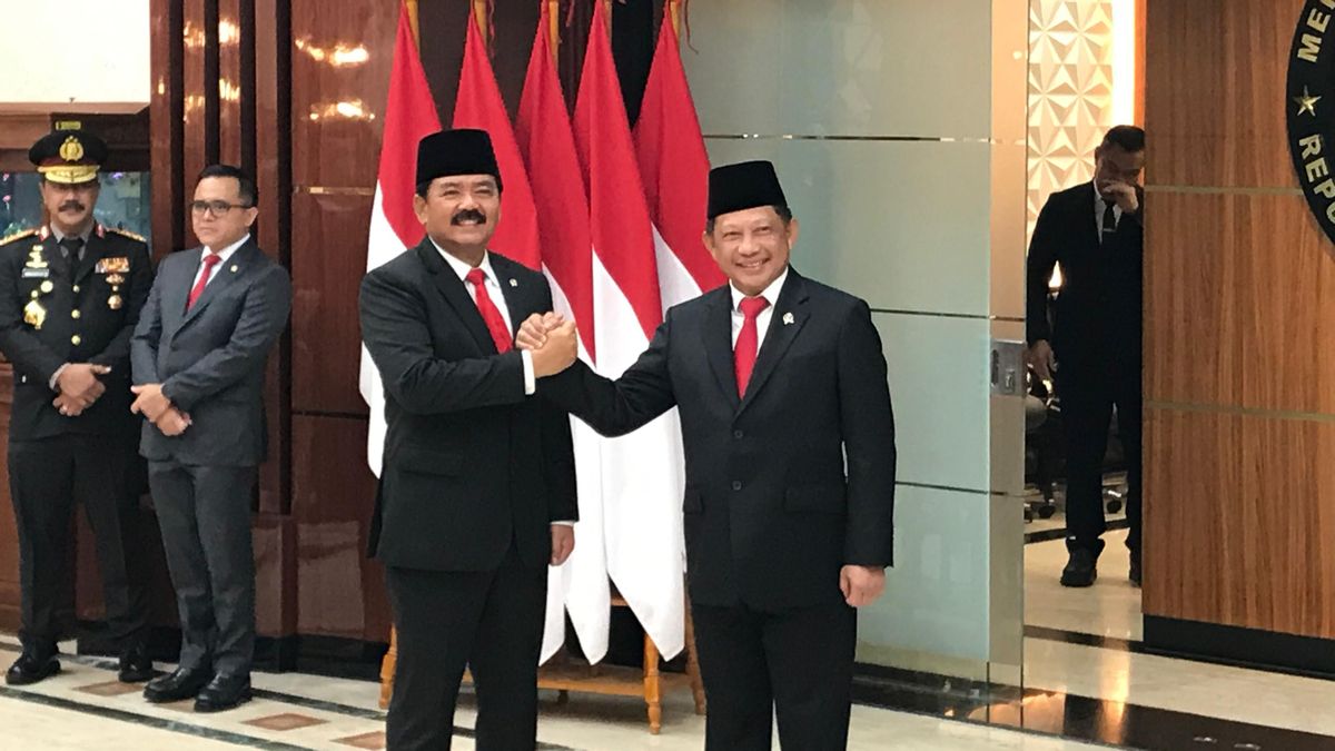 Tito Karnavian Officially Hands Over The Position Of Coordinating Minister For Political, Legal And Security Affairs To Hadi Tjahjanto