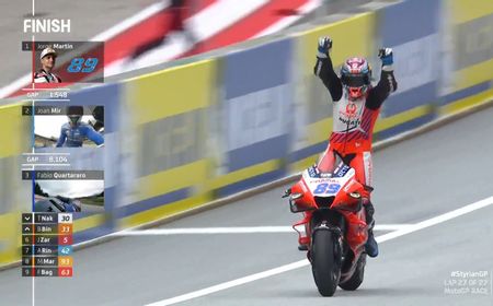 Jorge Martin Juara GP Styrian, Fabio Quartararo Tetap Pimpin Klasemen