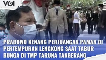 VIDEO: Prabowo Remembers Uncle's Struggle In The Battle Of Lengkong While Sowing Flowers At The Tangerang Taruna TMP