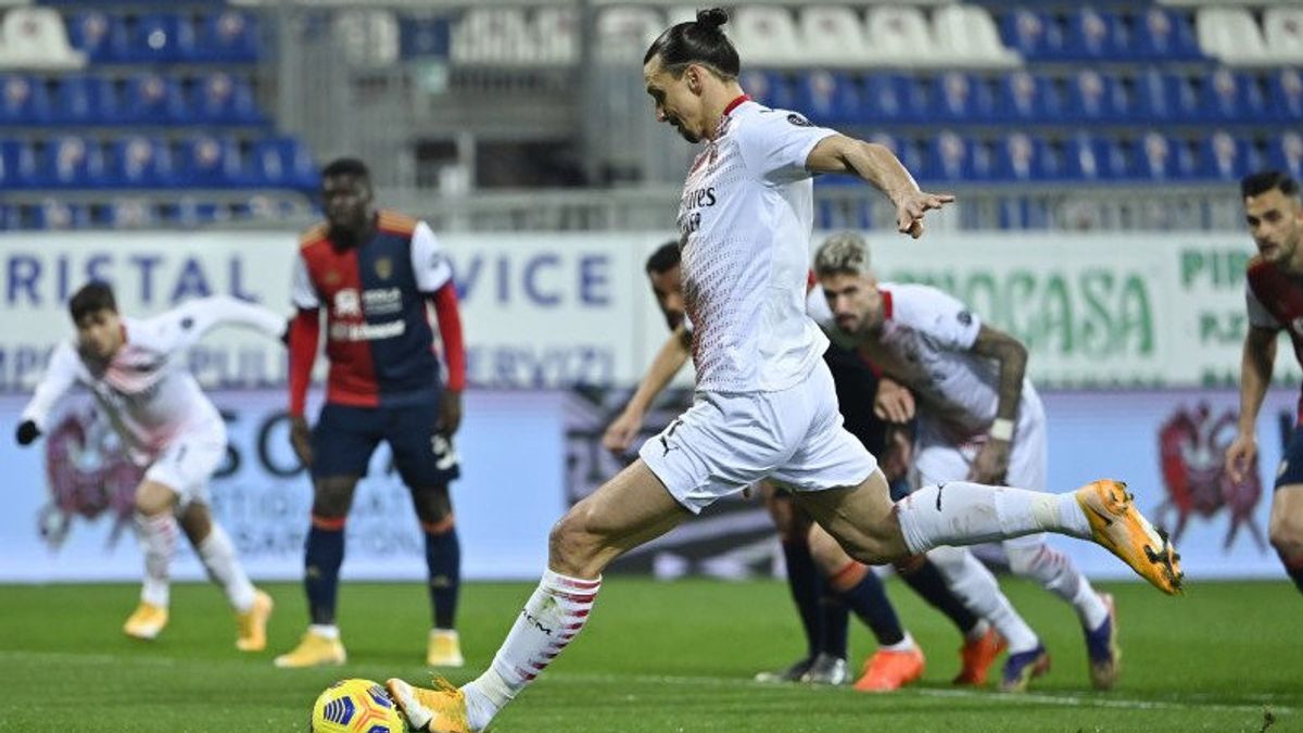 Dua Gol Ibrahimovic Kunci Kemenangan Milan atas Cagliari