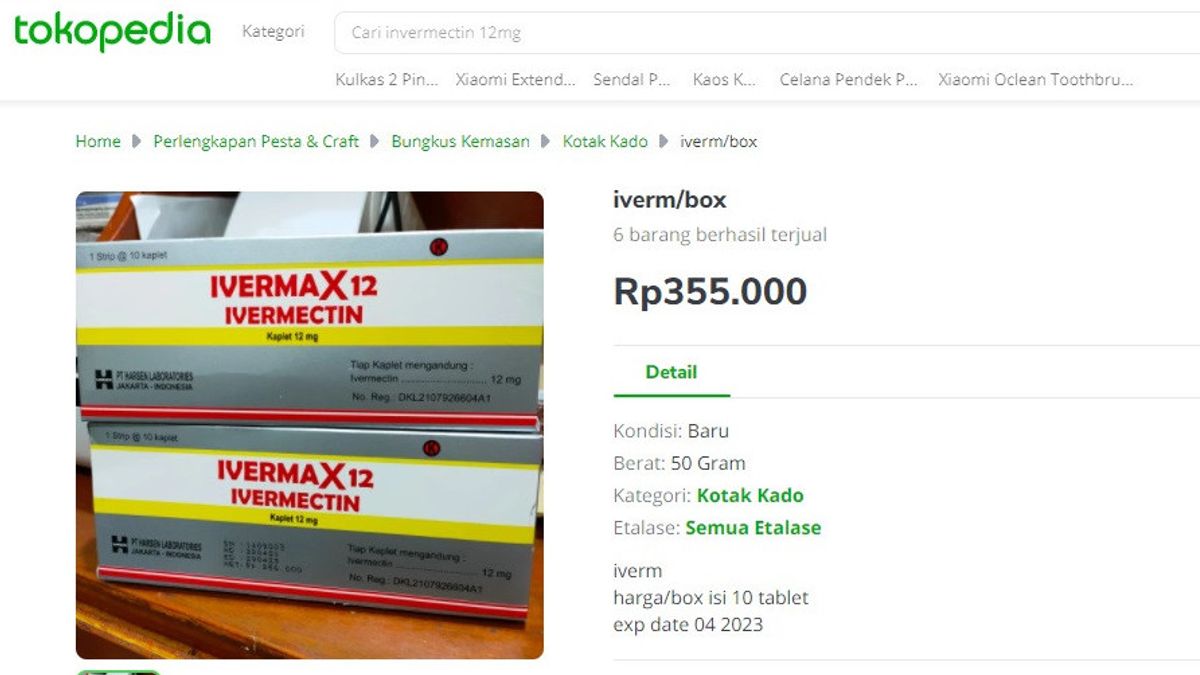 Erick Thohir Said Ivermectin Price Is Only Rp5,000, But At Tokopedia And Shopee It Is Sold For Up To Rp355 Thousand