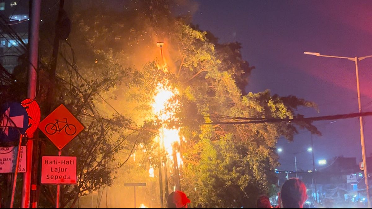 Cable Semrawut In Front Of Thamrin City Burns, Two Firefighters Deployed