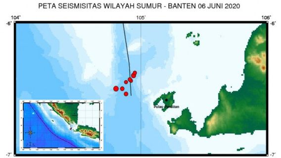 地震はスンダ海峡を襲い、BMKGを2回監視