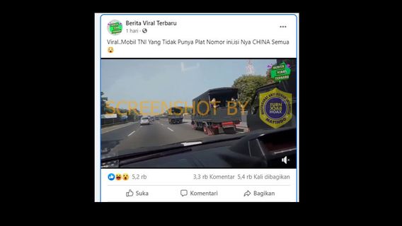 “没有警察号码的TNI卡车病毒视频载有中国公民”，查看事实
