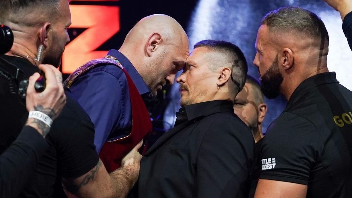 Face-off Sessions Of Tyson Fury And Oleksandr Usyk Taking Heat