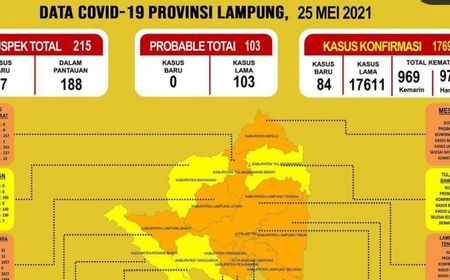 Membengkak, Kasus COVID-19 di Lampung Jadi 17.695 Orang