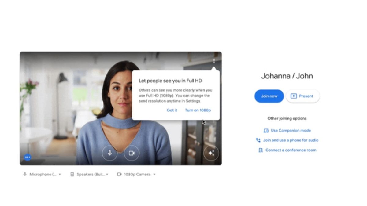 Google Meet Now Lets You Apply 1080p Resolution During Video Calls