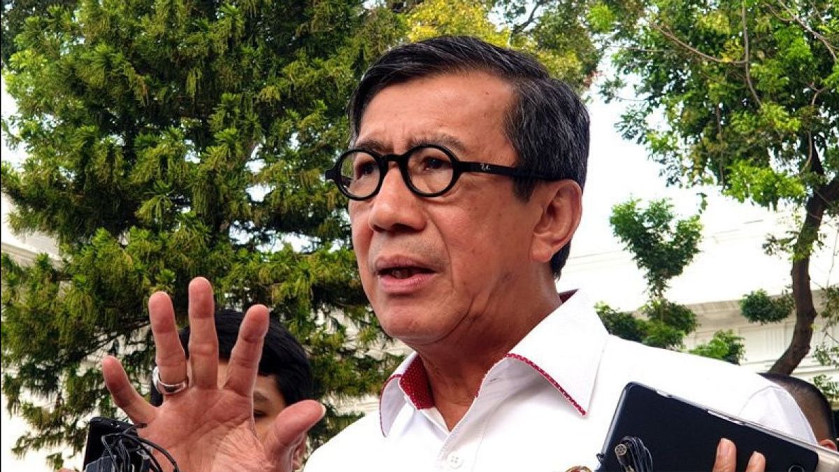 Yasonna Laoly在今天的记忆中辞去了法律和人权部长的职务,2019年9月27日