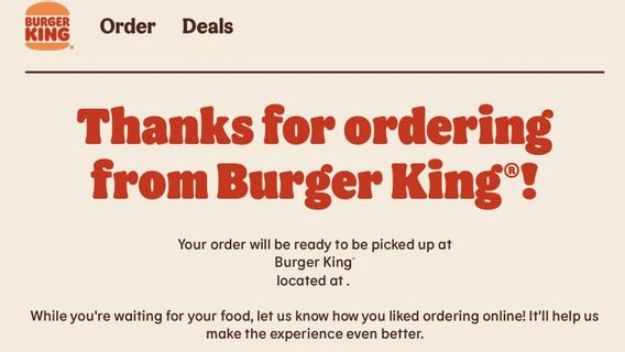 Ridiculous Error Occurs In Burger King System, Customers Receive Empty Order Emails