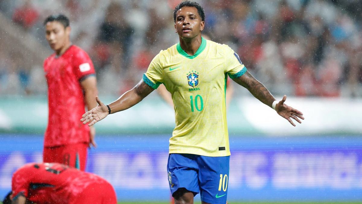 Estevao dan Rodrygo Cetak Brace Saat Brasil Hancurkan Korsel di Laga Uji Coba