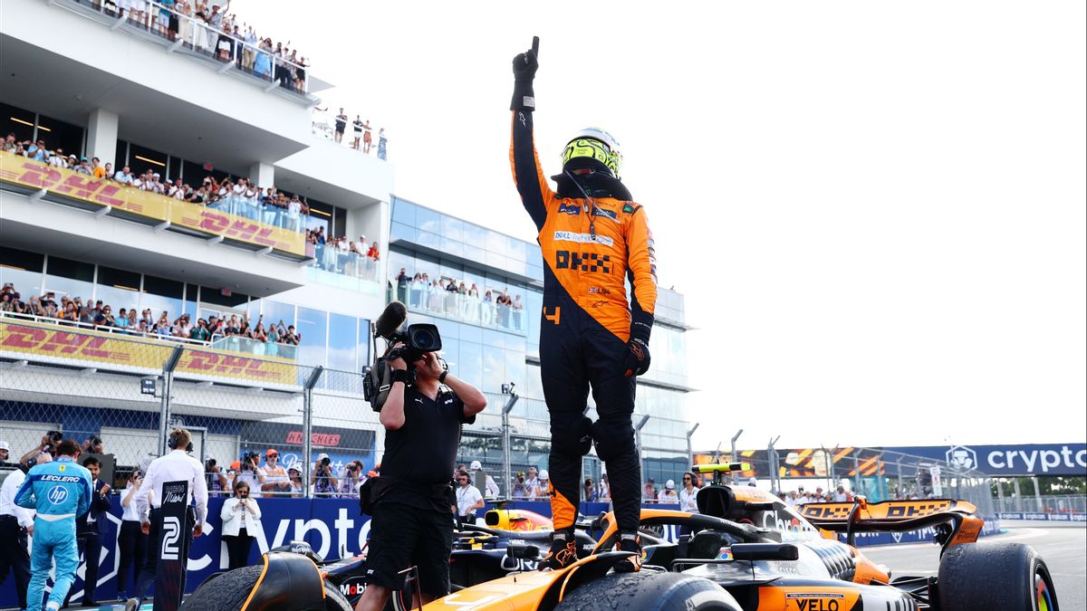 Lando Norris Raih Kemenangan Pertama di Grand Prix Miami, Kalahkan Max Verstappen