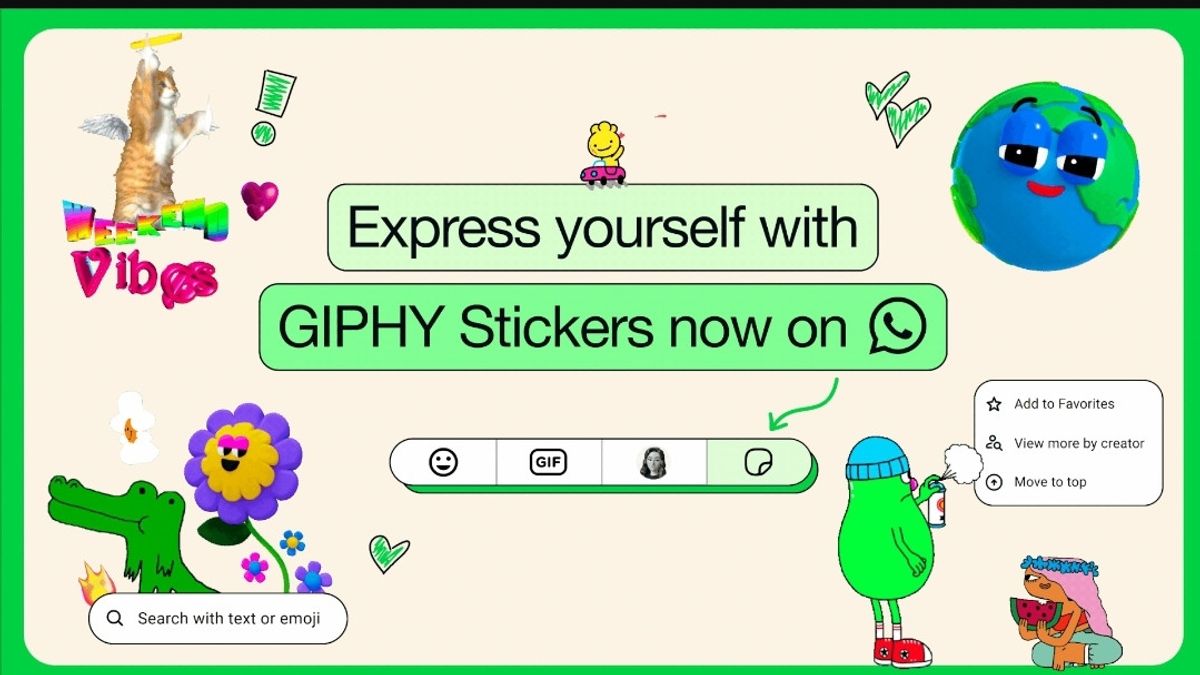 WhatsApp Hadirkan Stiker Animasi Baru dari Platform GIPHY