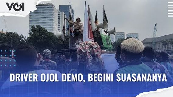 VIDEO: Driver Ojol Demo, Begini Suasananya