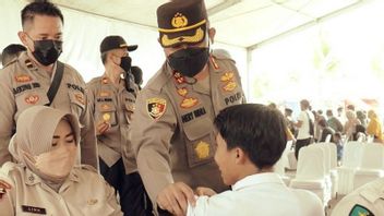 TNI-Polri Hold Mass Vaccination Ahead Of World Superbike At KEK Mandalika