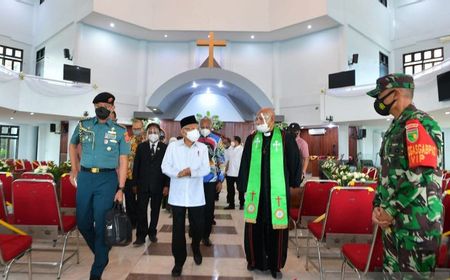 Masuk ke Gereja Kristen di Jayapura, Wapres Ma'ruf Tinjau Penerapan Prokes dan Beri Pesan Sejuk Ini