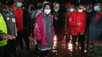 Risma Datangi Banjir di Tlogosari, Semarang; Kenakan Sepatu Boots dan Susuri Genagan Setinggi 30 Cm