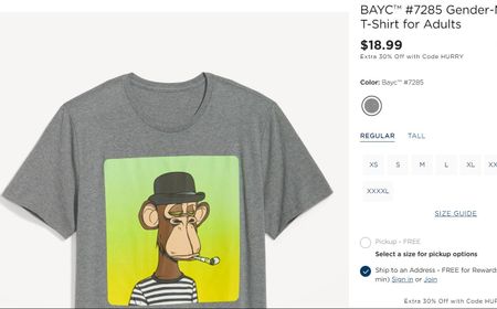 Bored Ape Yacht Club Bikin Kaos Setelah Bermitra dengan Old Navy