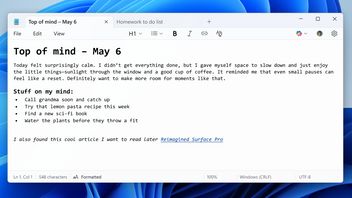 Microsoft Launches Text Information On Notepad App