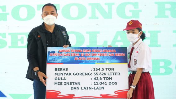 Surabaya Elementary-SMP Students Give Aid To Children Who Lost Parents Due To COVID-19, 134 Tons Of Rice To IDR 1 Billion