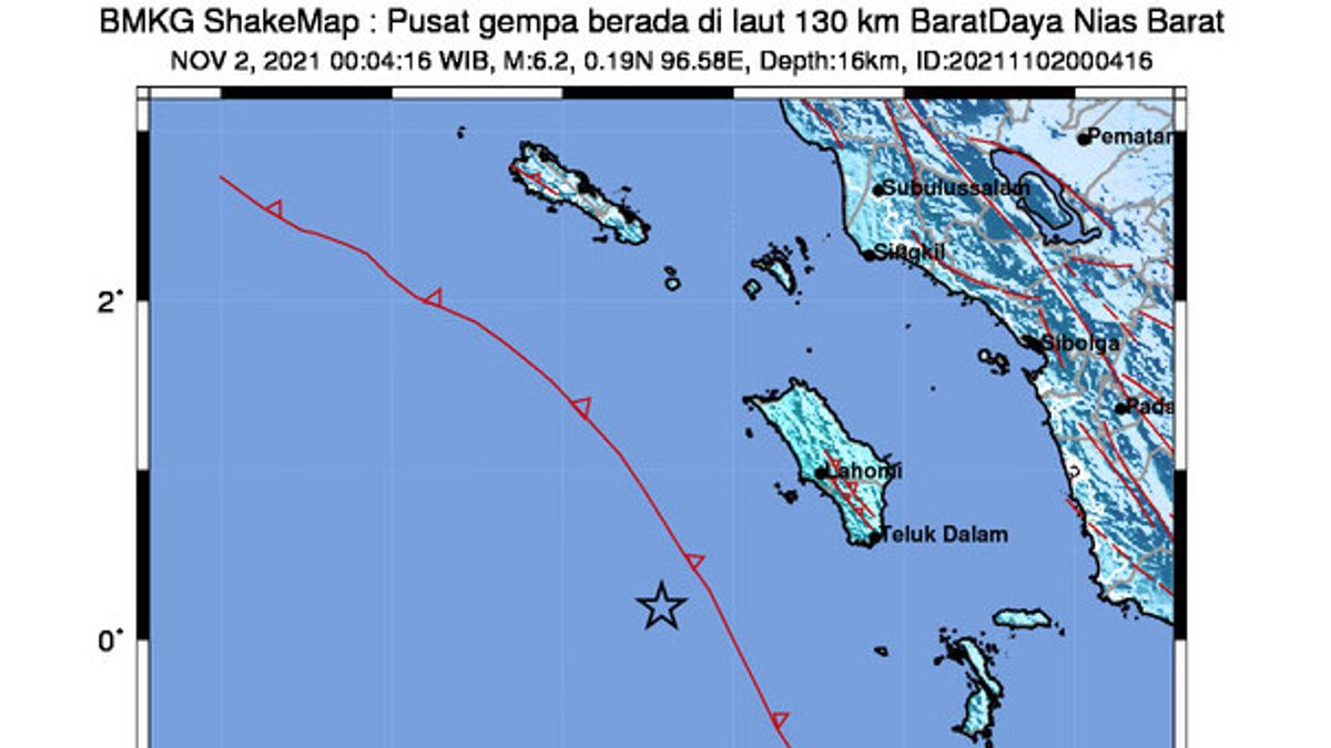 DERNIÈRES NOUVELLES: Magnitude Du Séisme De Nias Au Nord De Sumatra 6,2