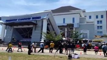 لحظات انهيار لوبي مبنى KPT Brebes ، ستجري الشرطة تحقيقا