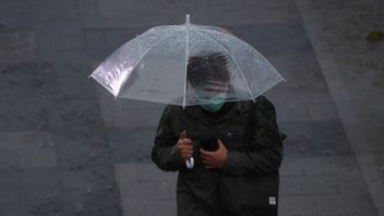 Heavy Rain Pours South Of Jakarta Near Midnight, The Sound Of Thunder Is Heard