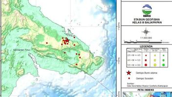 BMKGは東カリマンタンのベラウで19回の余震を記録しました