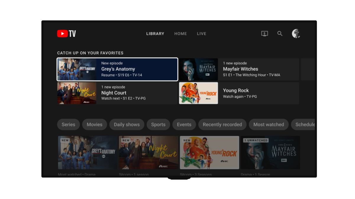 Testez la fonctionnalité YouTube TV en arrière