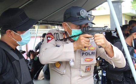 Senpi Scorpion yang Digunakan Tim Anti Kejahatan Jalanan di Kalteng, Polisi juga Dibekali GeNose