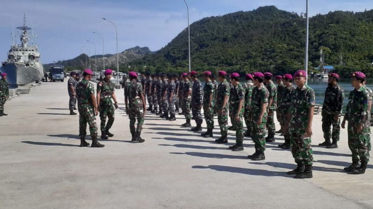 Arriving In Natuna, 4 Marines Brigadier Soldiers Replace Pasmar 1 Marunda In The Operations Of The Outermost Island Task Force