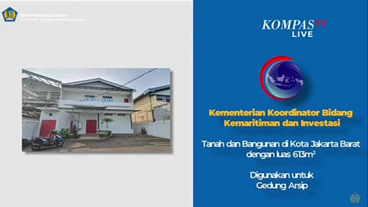 Kemenko Marves Président Luhut Kebagian Ex BLBI Assets Dans L’ouest De Jakarta Pour La Construction D’archives