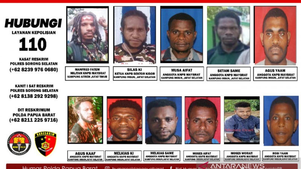 Ini Tampang 17 Anggota KNPB Maybrat, Pelaku Penyerangan Posramil Kisor yang Menewaskan 4 Prajurit TNI