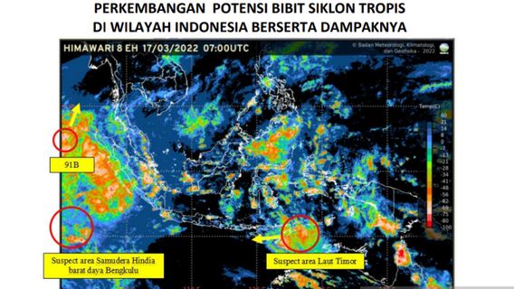 BMKGはインドネシアの3つの熱帯低気圧種子の可能性を監視し、ここに影響があります