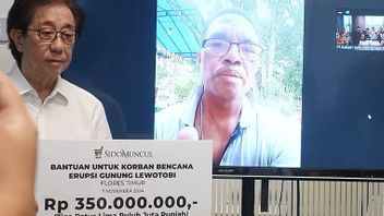 Sido Muncul Berikan Bantuan Rp350 Juta untuk Korban Erupsi Gunung Lewotobi Laki-Laki