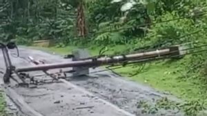 2 Tiang Listrik Ambruk, Jalur Selatan Cianjur Lumpuh Total