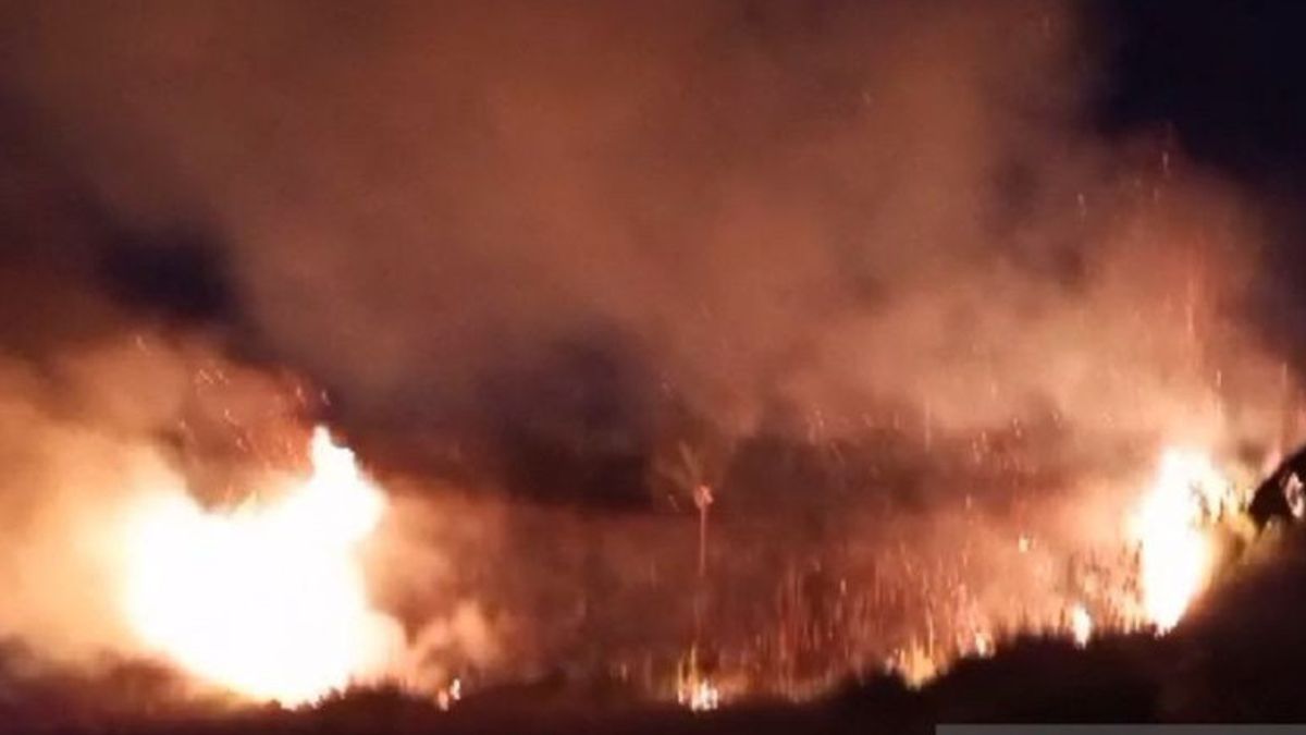 合同将校はスカムリヤ・スカブミ村の森林火災と土地火災を消火する