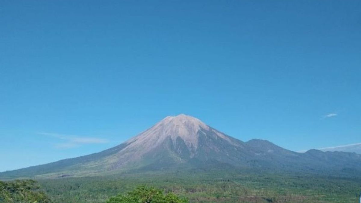 位于Lumajang Kembali Erupsi的Semeru山