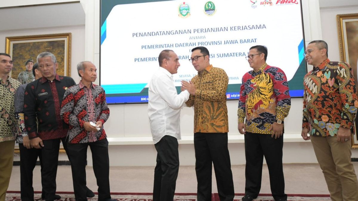 Bertemu Gubernur Sumut Edy Rahmayadi, Ridwan Kamil Pamer Program Lawan Rentenir dari Bank Jabar