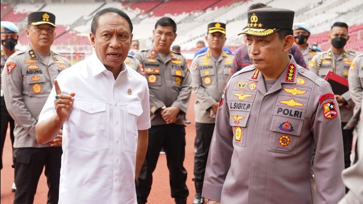 AFFカップを開催するためのGBKスタジアムの準備を監視するために警察署長に同行した後、青年スポーツ大臣はインドネシア代表チームが勝つことを望んでいます