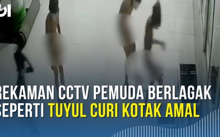 VIDEO: Aksi Tuyul 'Jadi-jadian' Curi Kotak Amal Masjid di Solok Terekam CCTV