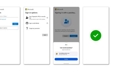 Pengguna Akun Microsoft Kini Bisa Masuk dengan Kunci Sandi