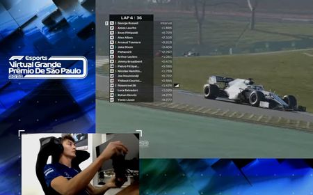 Russell Sabet 6 Kemenangan Beruntun di Balap Virtual Formula 1