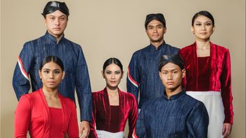2024年オリンピック開幕戦のインドネシア派遣団の制服、プラボウォ・スビアントの子供たちによる