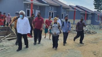 Sentani Papua Flood Victims's House的建设几乎已经完成，这是它的样子