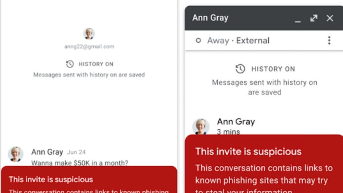 Google Chat Peringatkan Pengguna Jika Ada Link Berisi Pesan Berbahaya