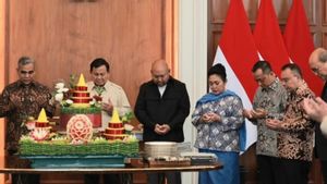 Para Pejabat-Anggota Kabinet Syukuran Ulang Tahun Prabowo di Istana