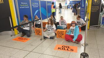 British Activist Breaks Through Airport, Lined Up Sitting At Gate Of Departure Blocking Passengers